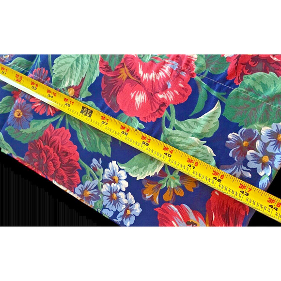 Blue Floral Curtain Valance Cottagecore English Romantic Roses 86"x23" Vintage - Picture 8 of 12